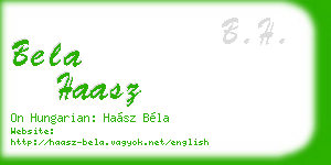 bela haasz business card