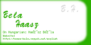 bela haasz business card